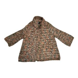 Wool Blend Cardigan long sleeve open front 1 button snap Size M Carole Little